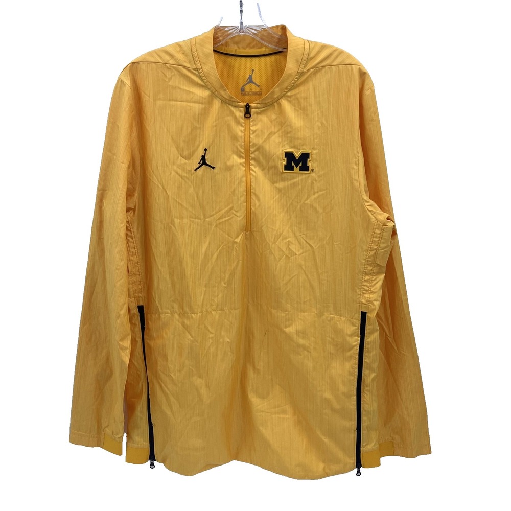 JORDAN Men's Size M MICHIGAN WOLVERINES 1/4-Zip Lightweight Pullover Windbreaker